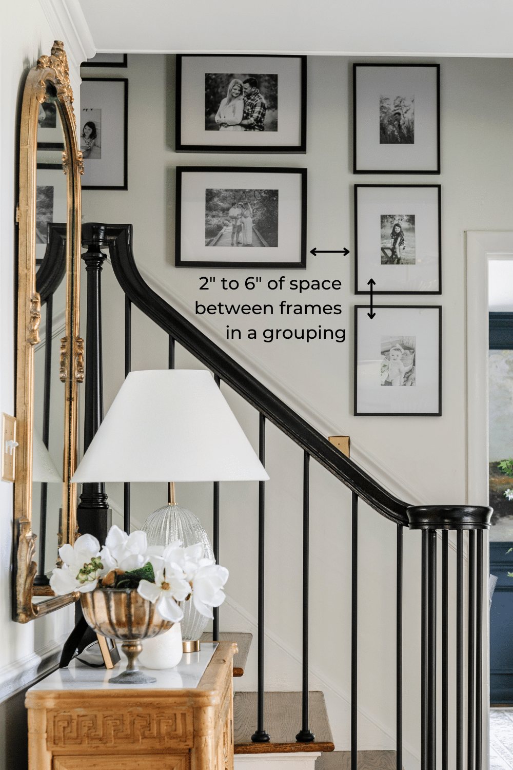 how far apart to hang pictures in a grouping