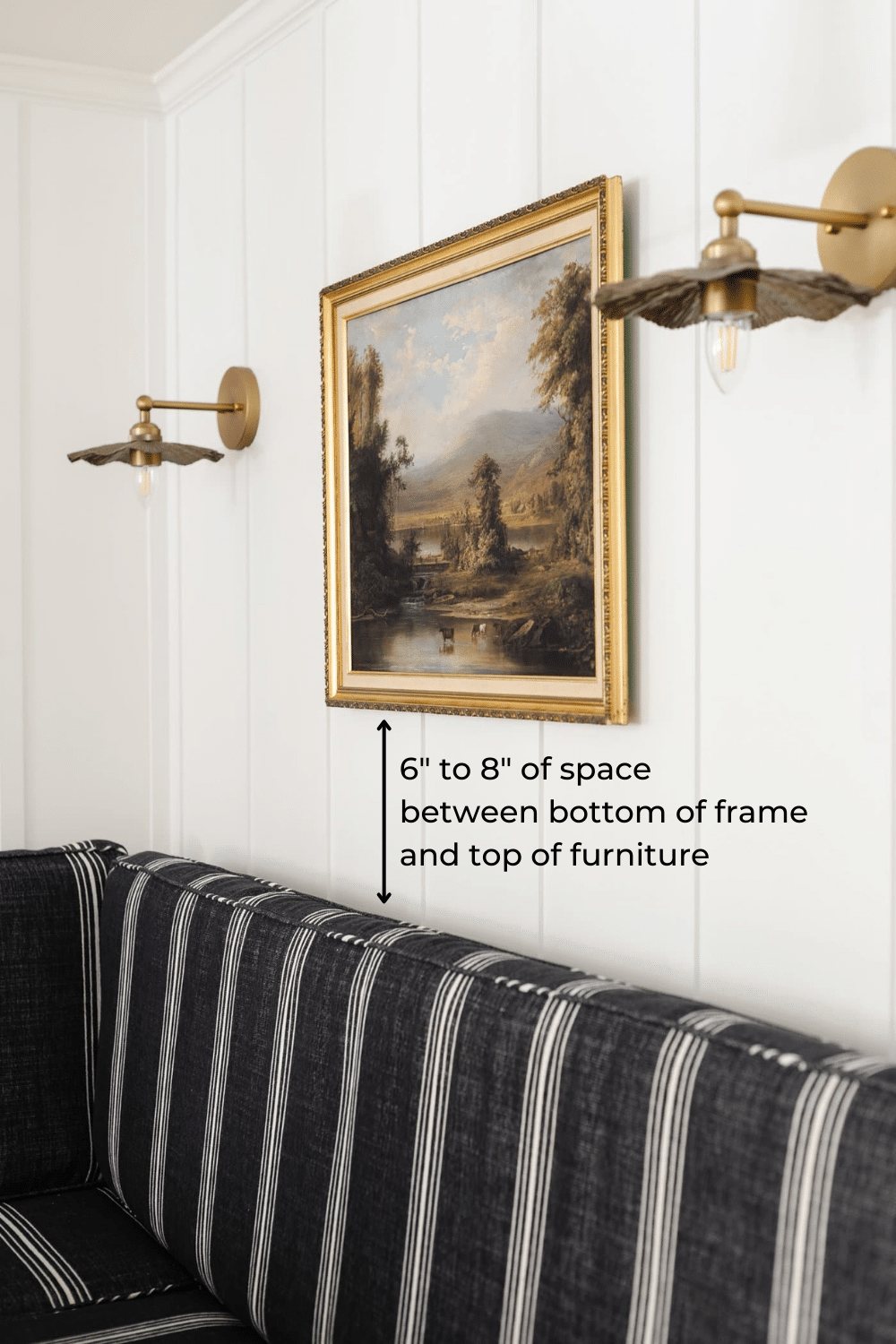 how high to hang picture over furniture