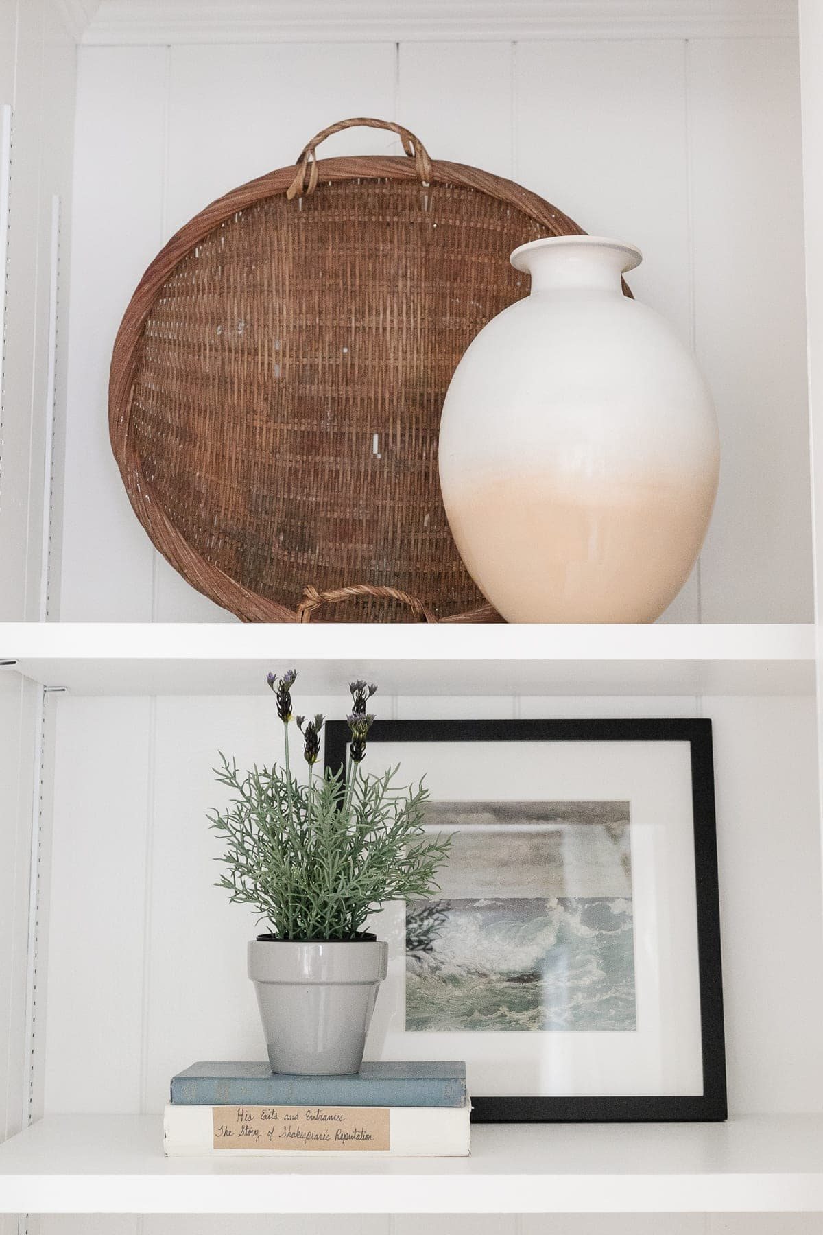 rustic coastal shelf decor