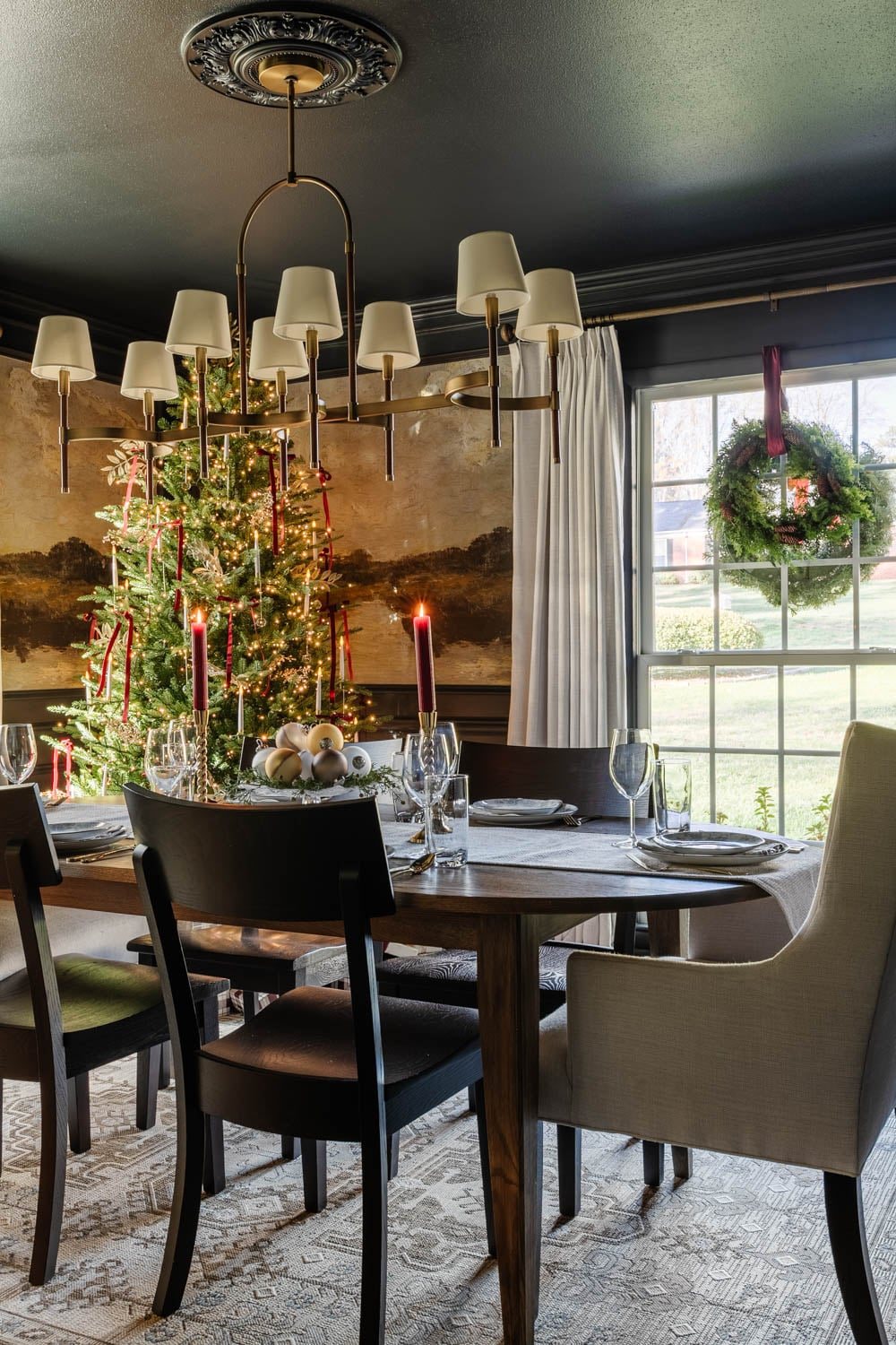 modern traditional colonial christmas home tour dining room