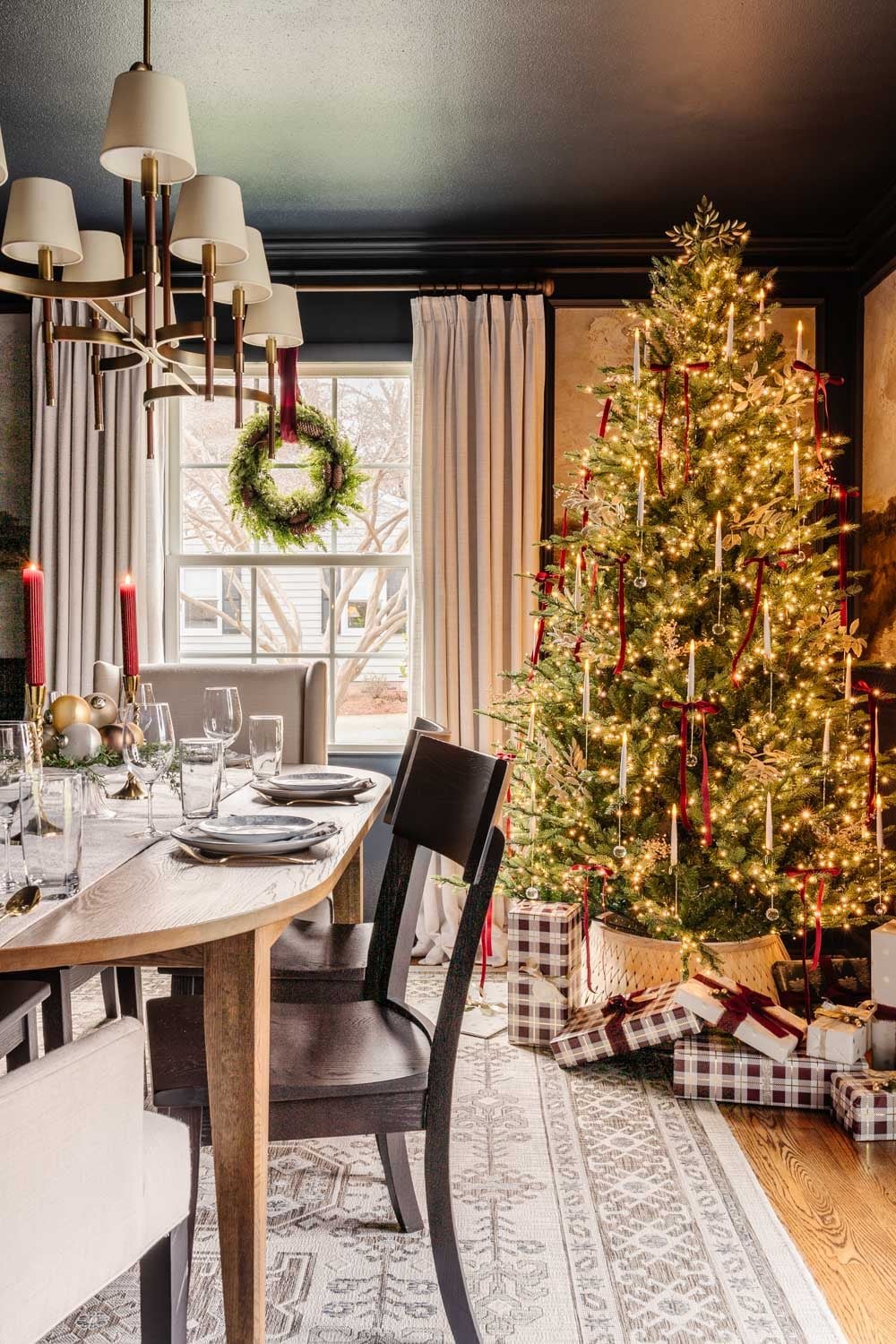 modern traditional colonial christmas home tour dining room