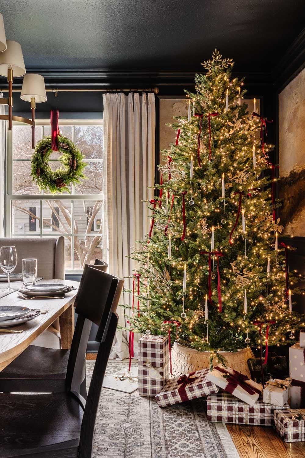 modern traditional colonial christmas home tour dining room