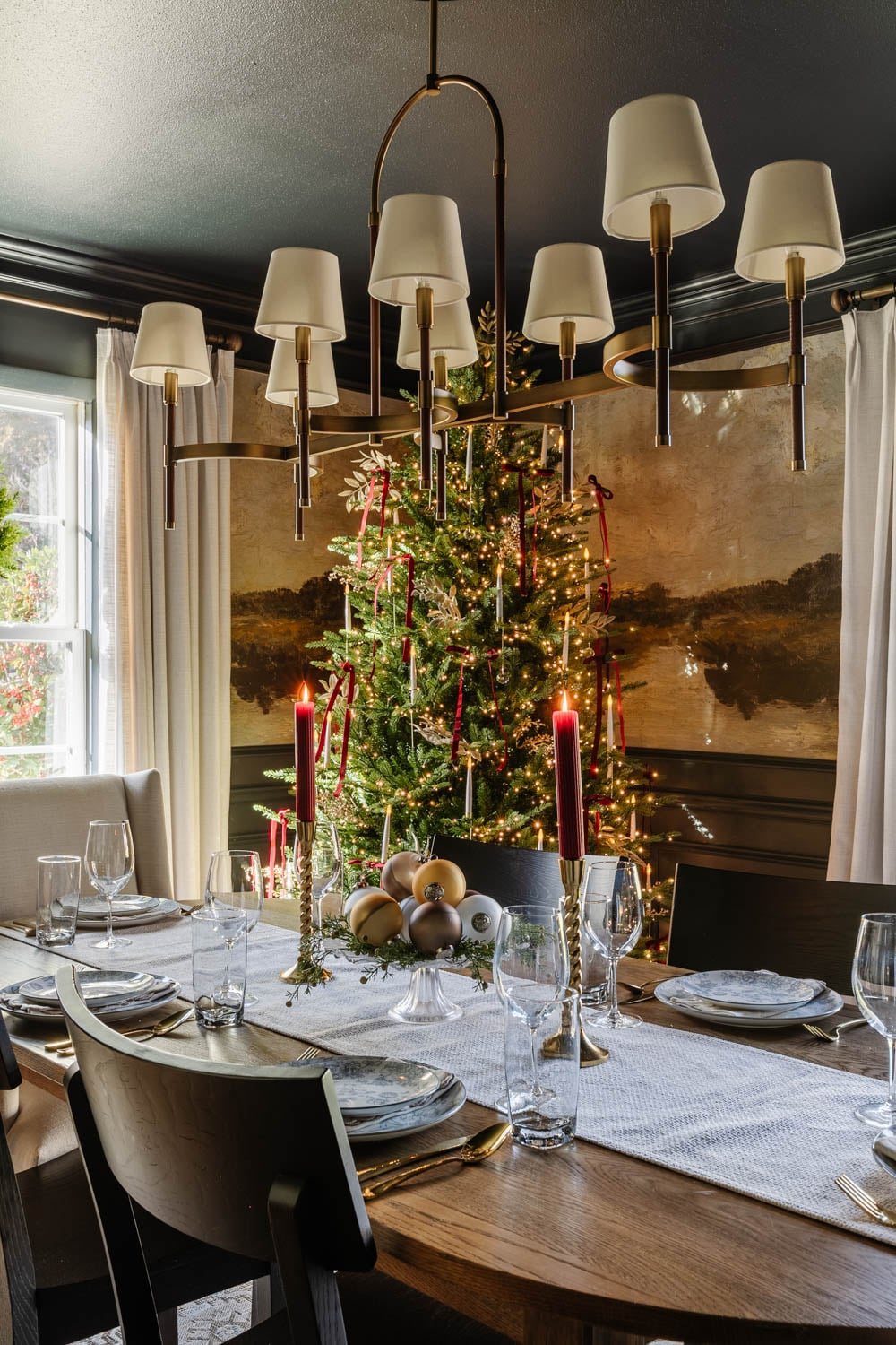 modern traditional colonial christmas home tour dining room
