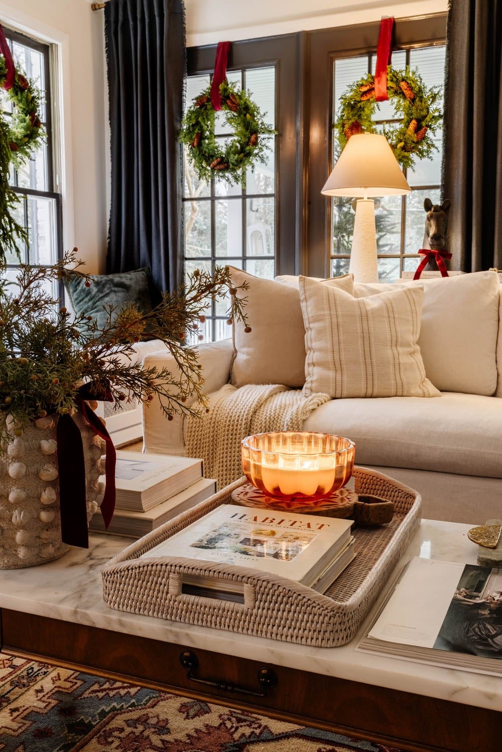 modern traditional colonial christmas home tour living room