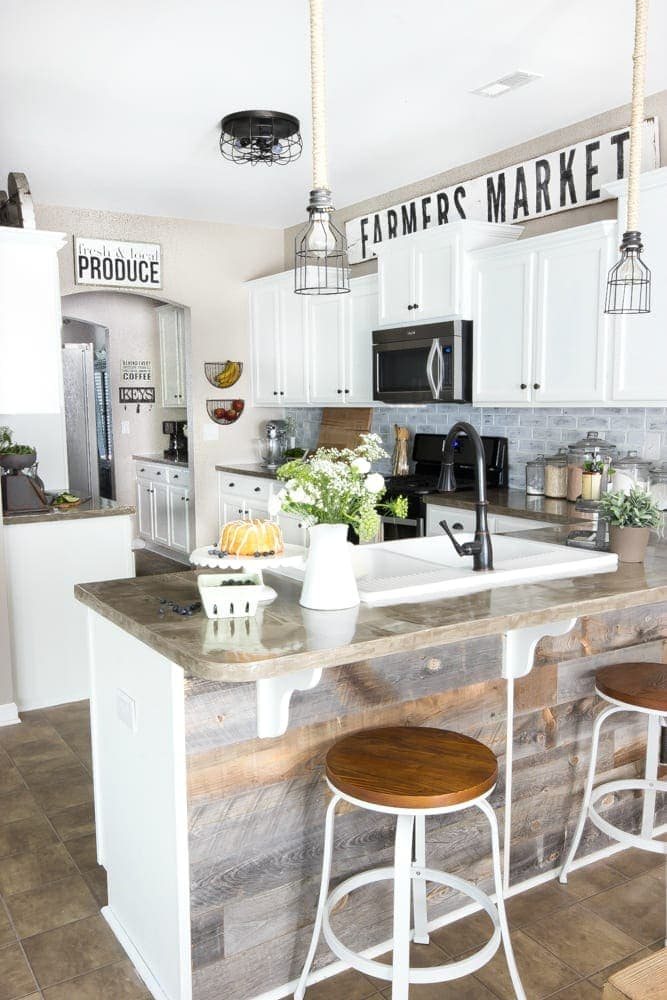 Modern Farmhouse Kitchen Makeover Reveal | unigumushane.com - So many budget-friendly DIY projects packed into one kitchen!