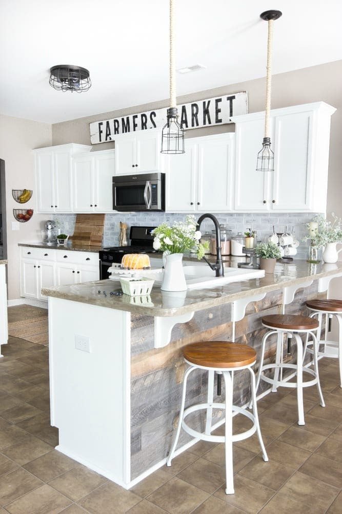 Modern Farmhouse Kitchen Makeover Reveal | unigumushane.com - So many budget-friendly DIY projects packed into one kitchen!