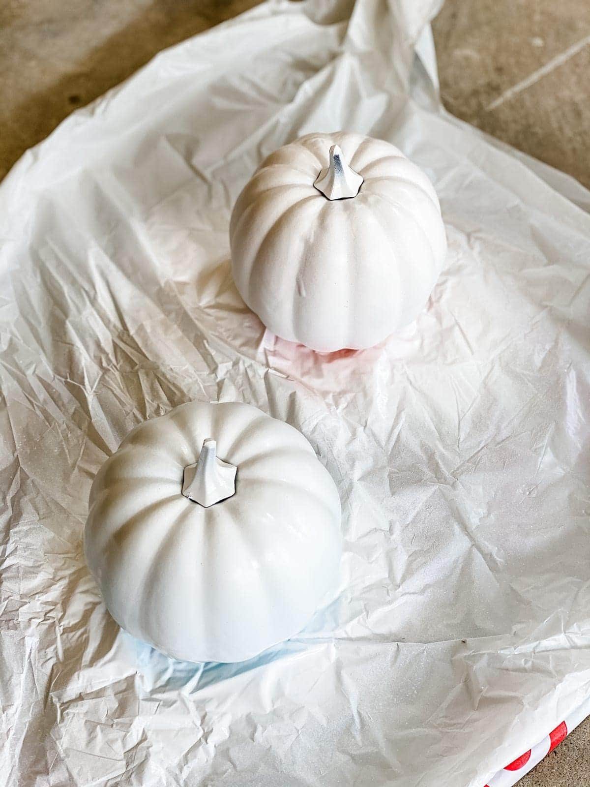 fake pumpkins with primer