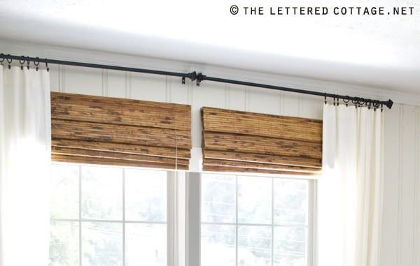 Modern Rustic Master Bedroom Design Plan | www.unigumushane.com | white curtains with bamboo shades