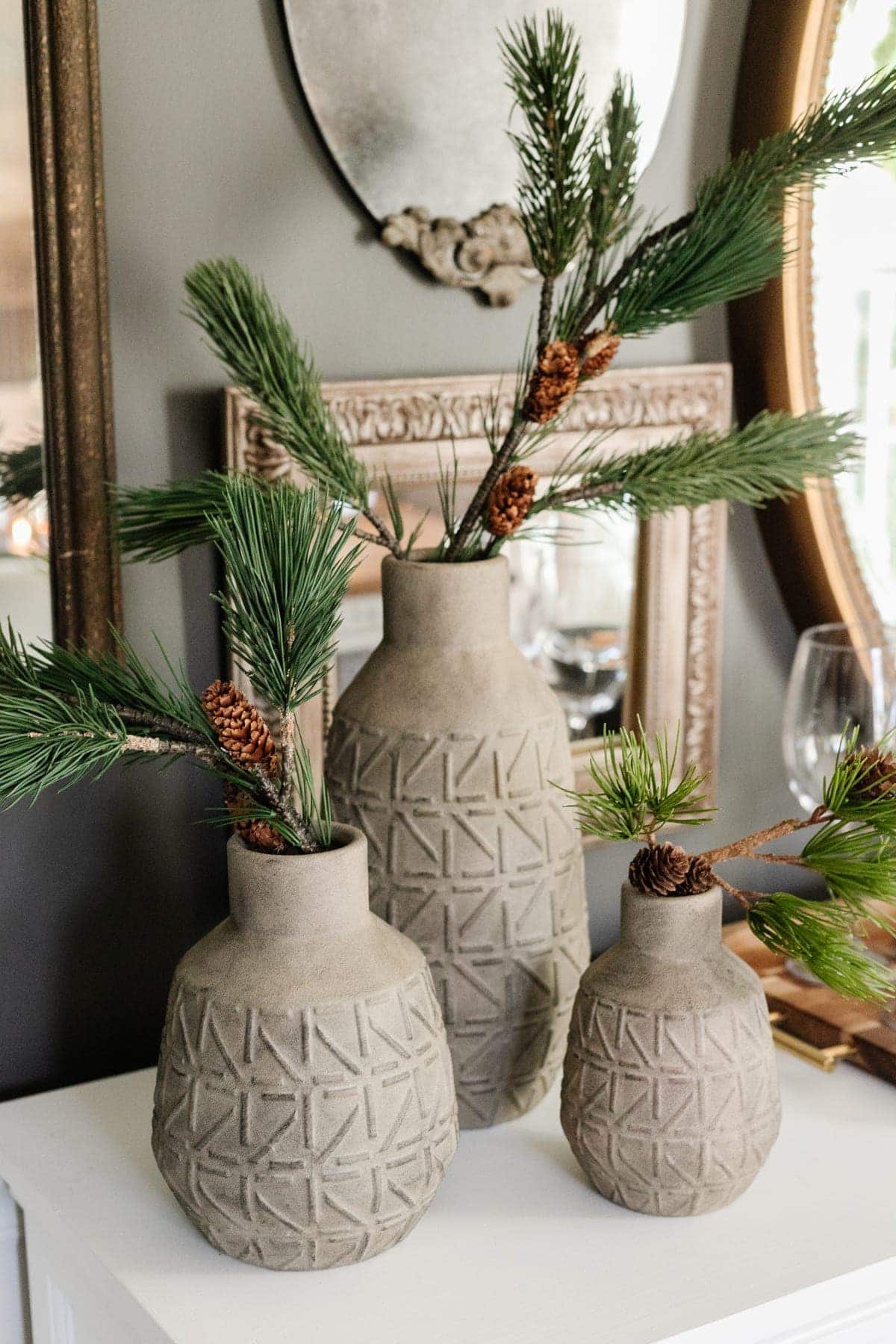DIY painted stoneware vases
