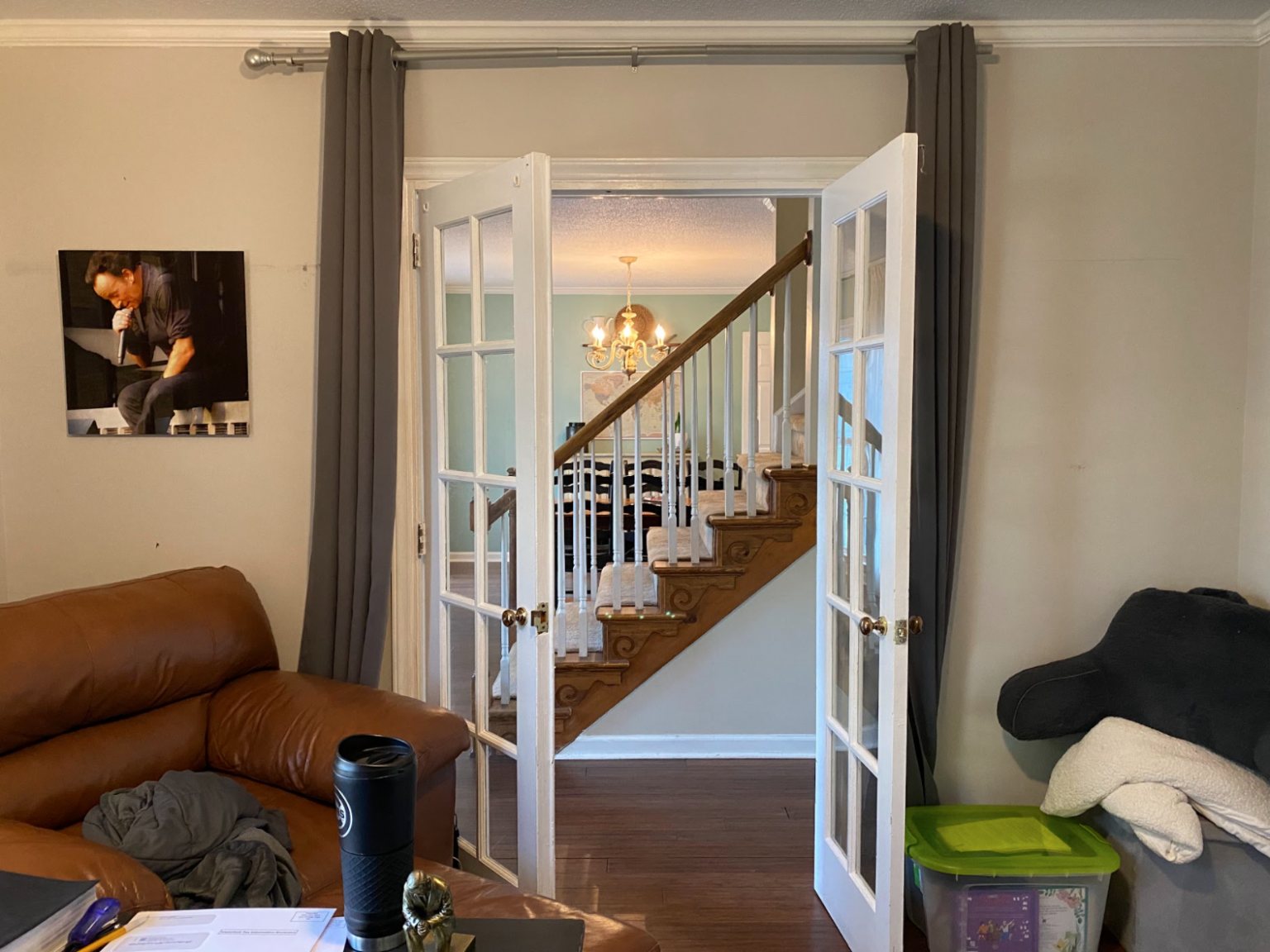 home office french doors before