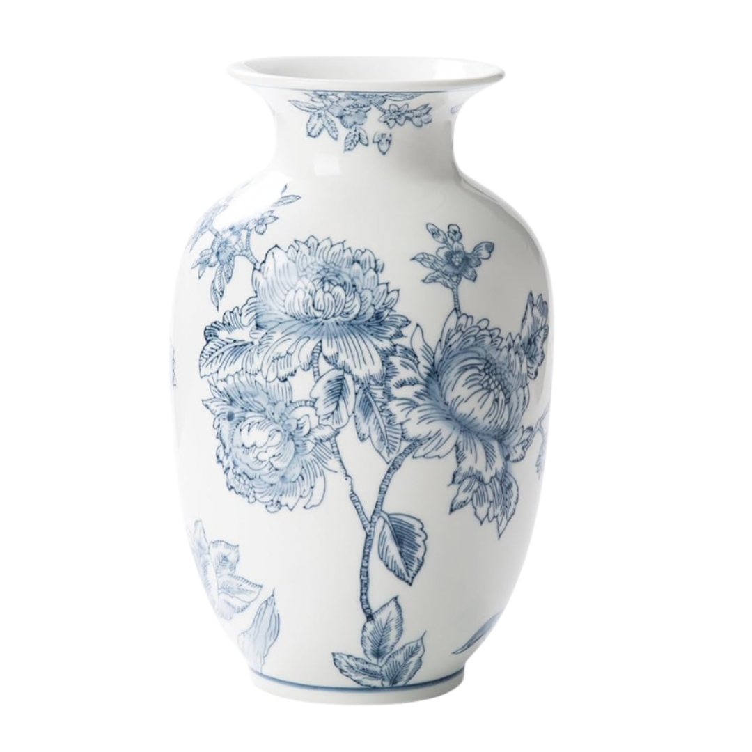 blue floral vase