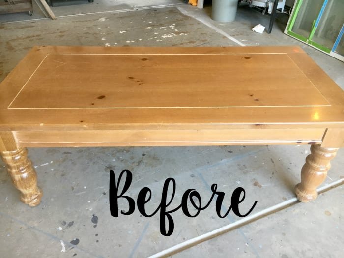 Mustard Playroom Coffee Table Makeover | unigumushane.com - An old thrifted wooden coffee table gets a bright and cheerful makeover using Fusion Mineral Paint in Mustard for a fun addition to a playroom.