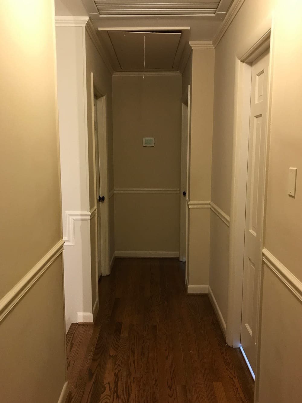 beige hallway before and after