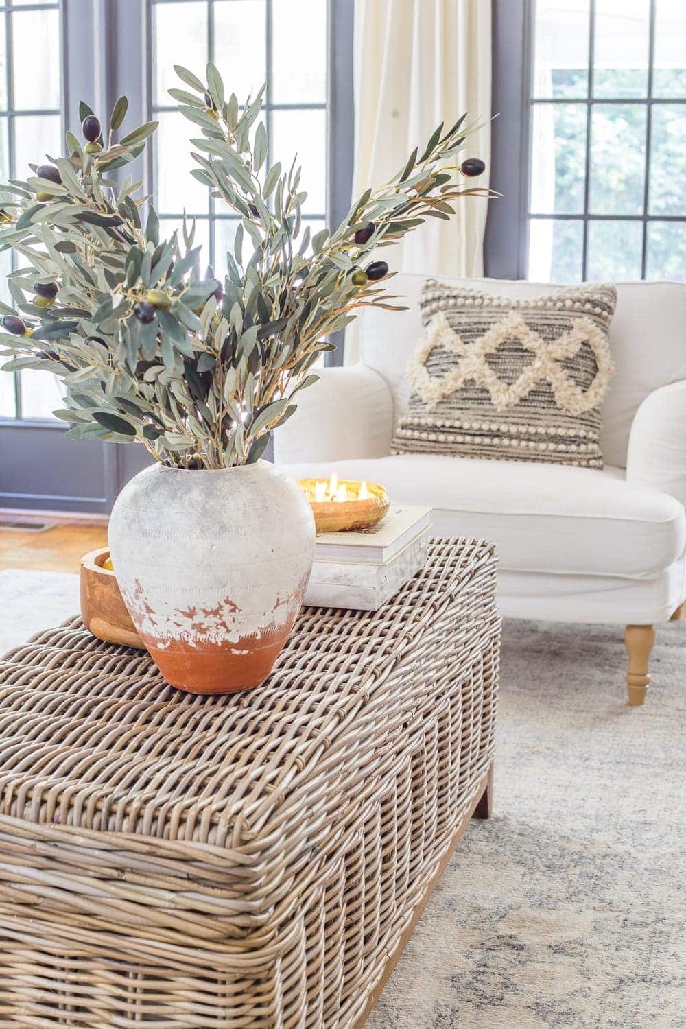 Neutral Fall Faux Greenery | Why ditching traditional fall colors is a better decorating decision to stretch your dollars + the best neutral fall greenery and decor on sale.