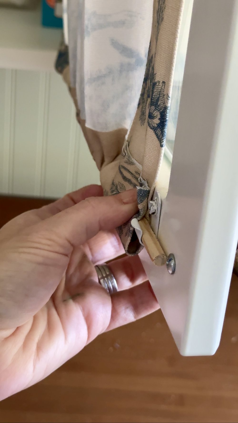 No Sew DIY Fabric Cabinet Doors That Hide Clutter in Style