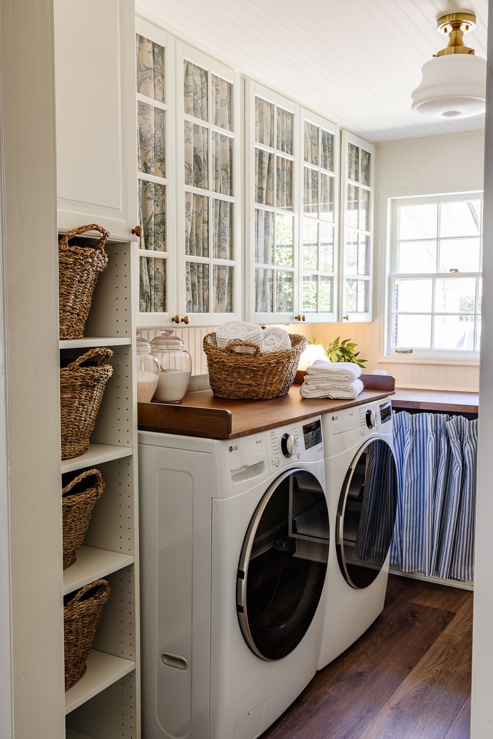 No Sew DIY Fabric Cabinet Doors That Hide Clutter in Style