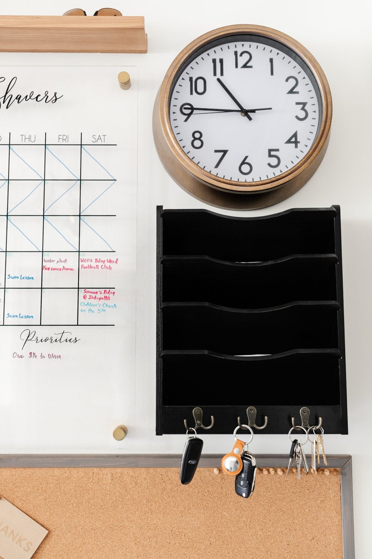 mail sorter and key rack wall organizer