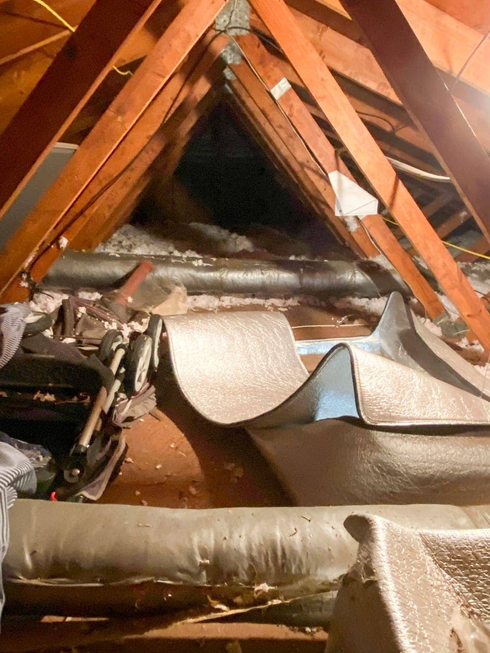 Attic makeover before