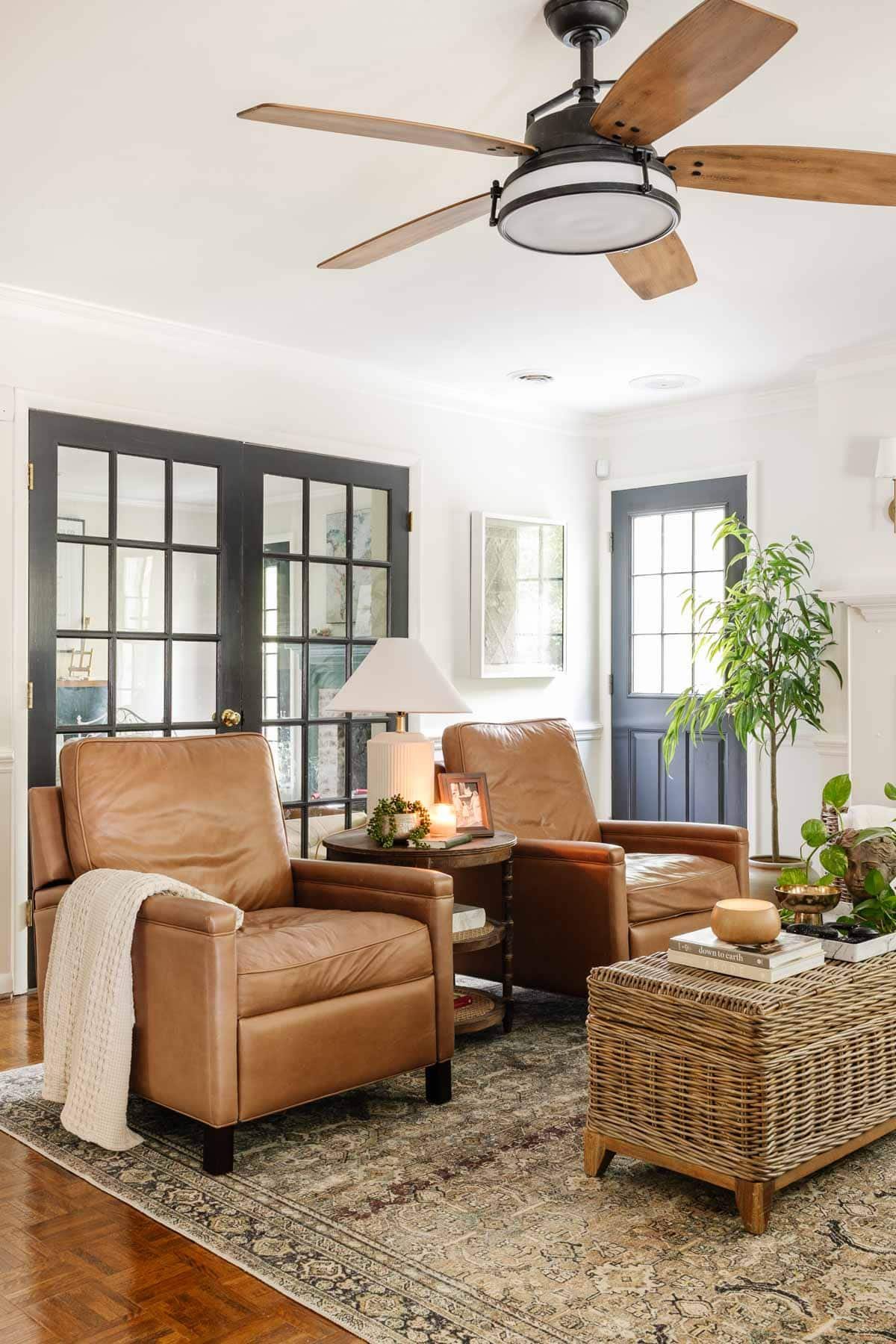 modern high leg leather pottery barn recliners in living room
