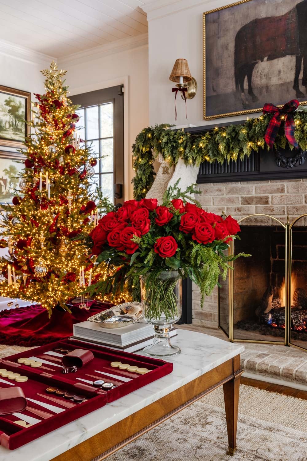Ralph Lauren Christmas decorating ideas on a budget - coffee table decor