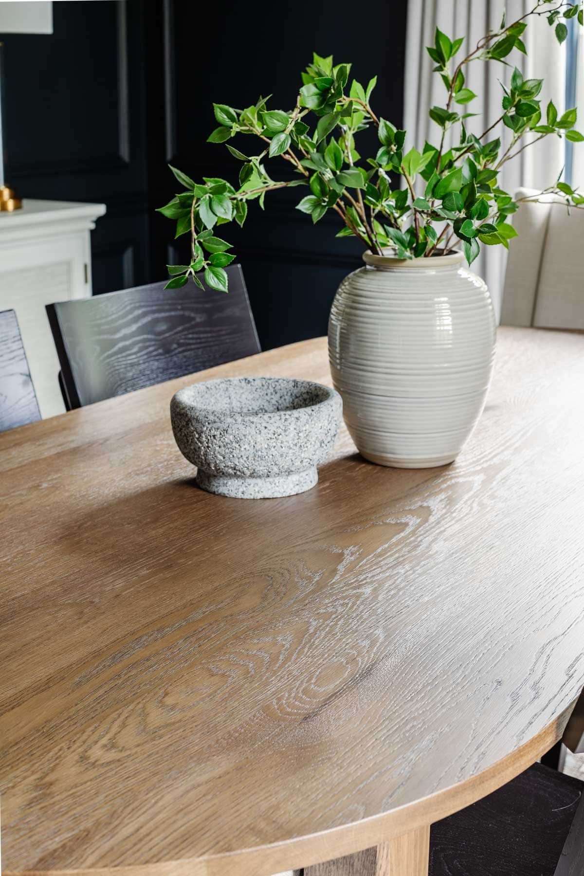wood midcentury modern oval dining table