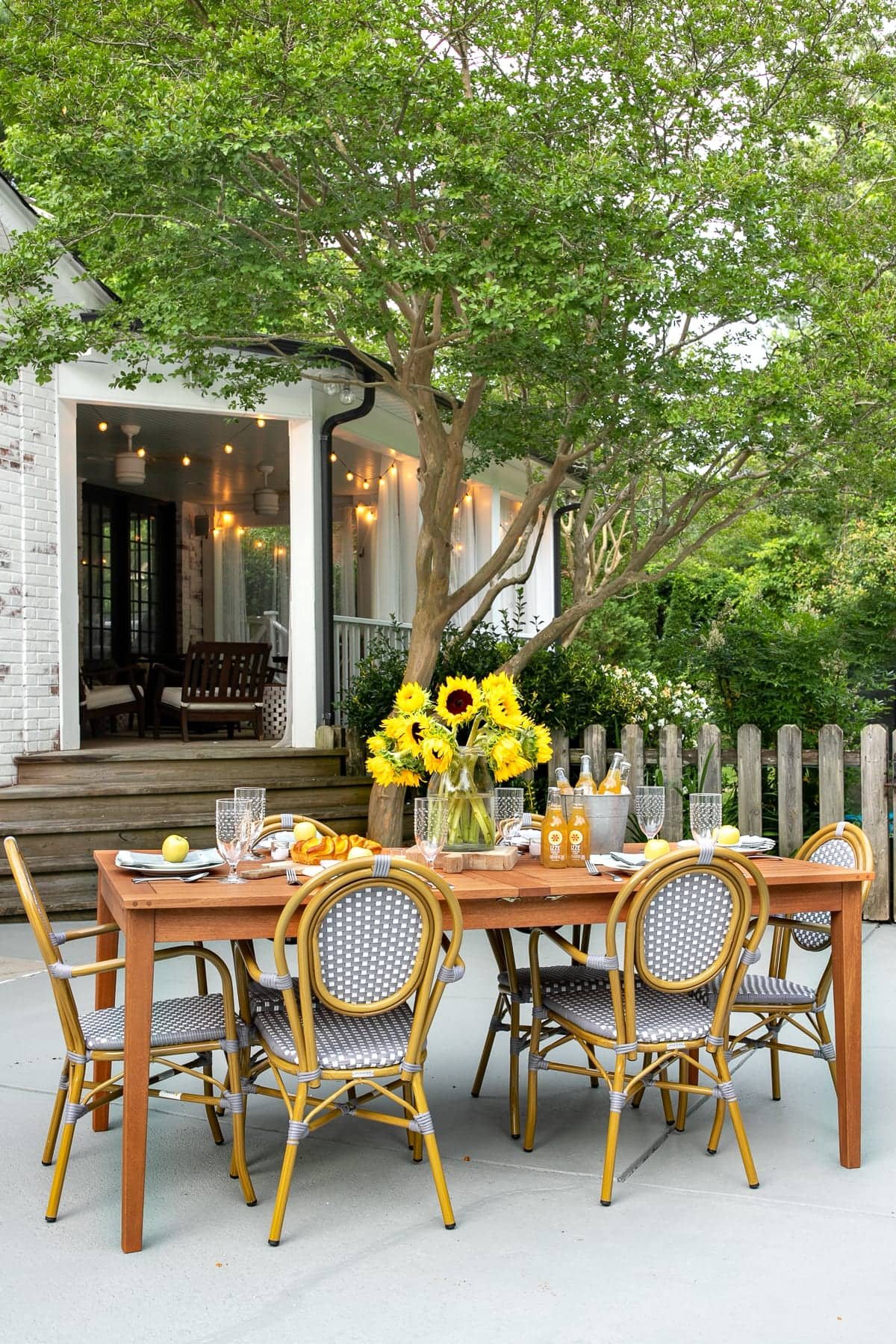 DIY Painted Concrete Patio Update & Summer Al Fresco Tablescape