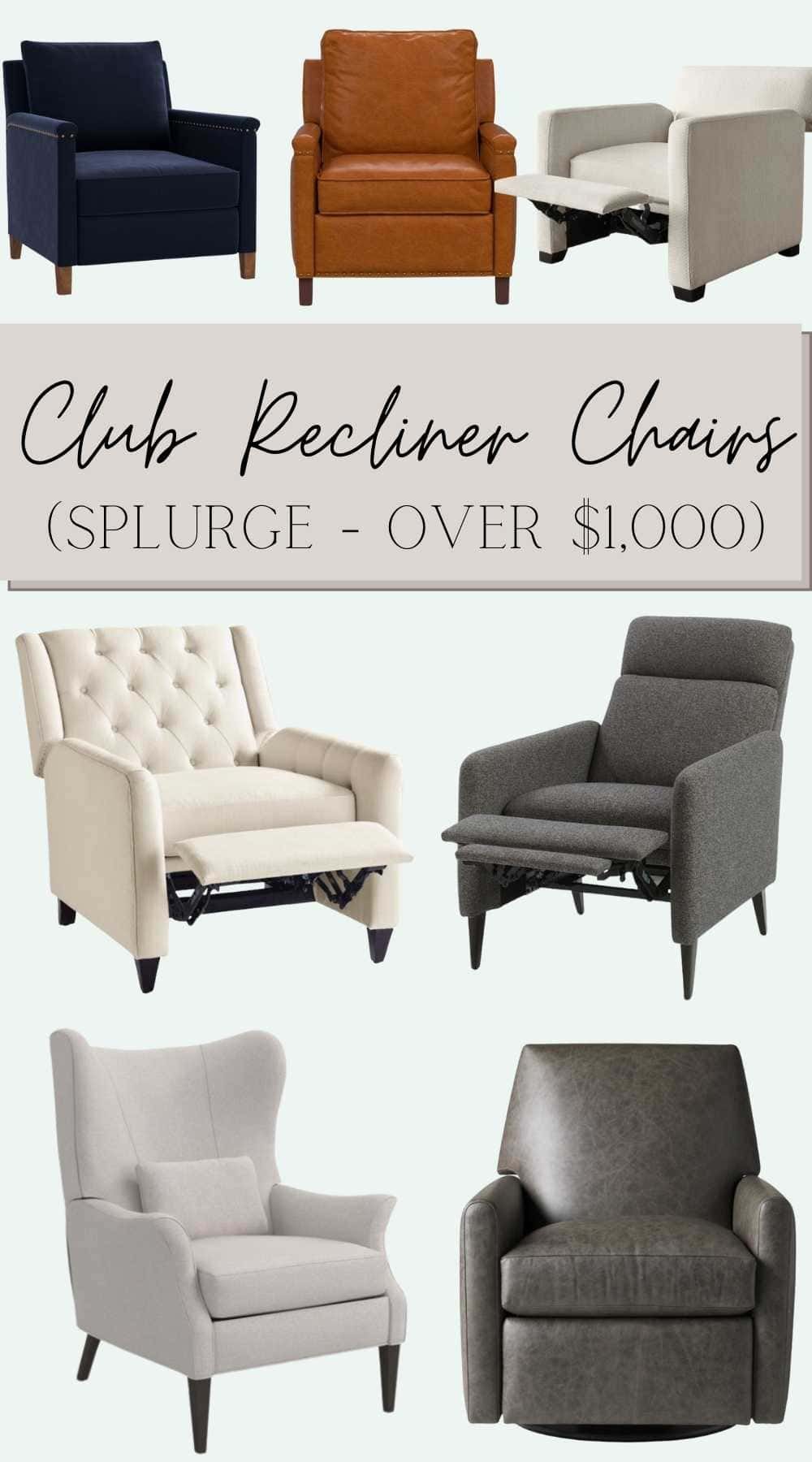 modern recliner chairs over $1,000