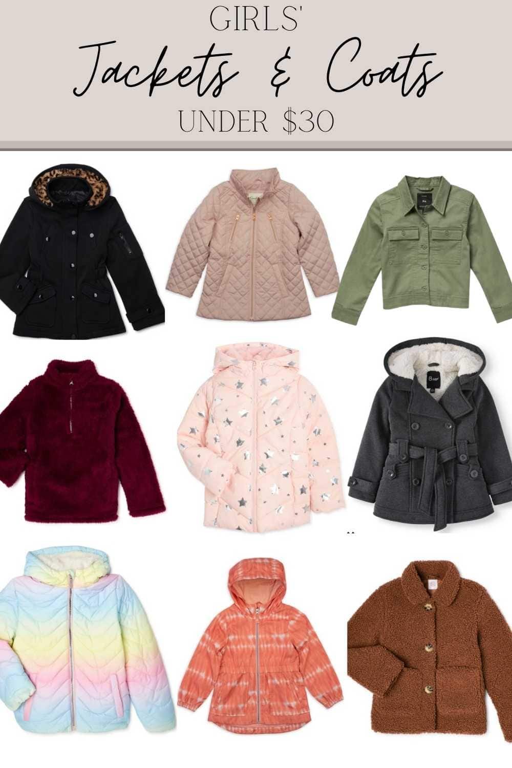 fall jackets and coats for girls under $30