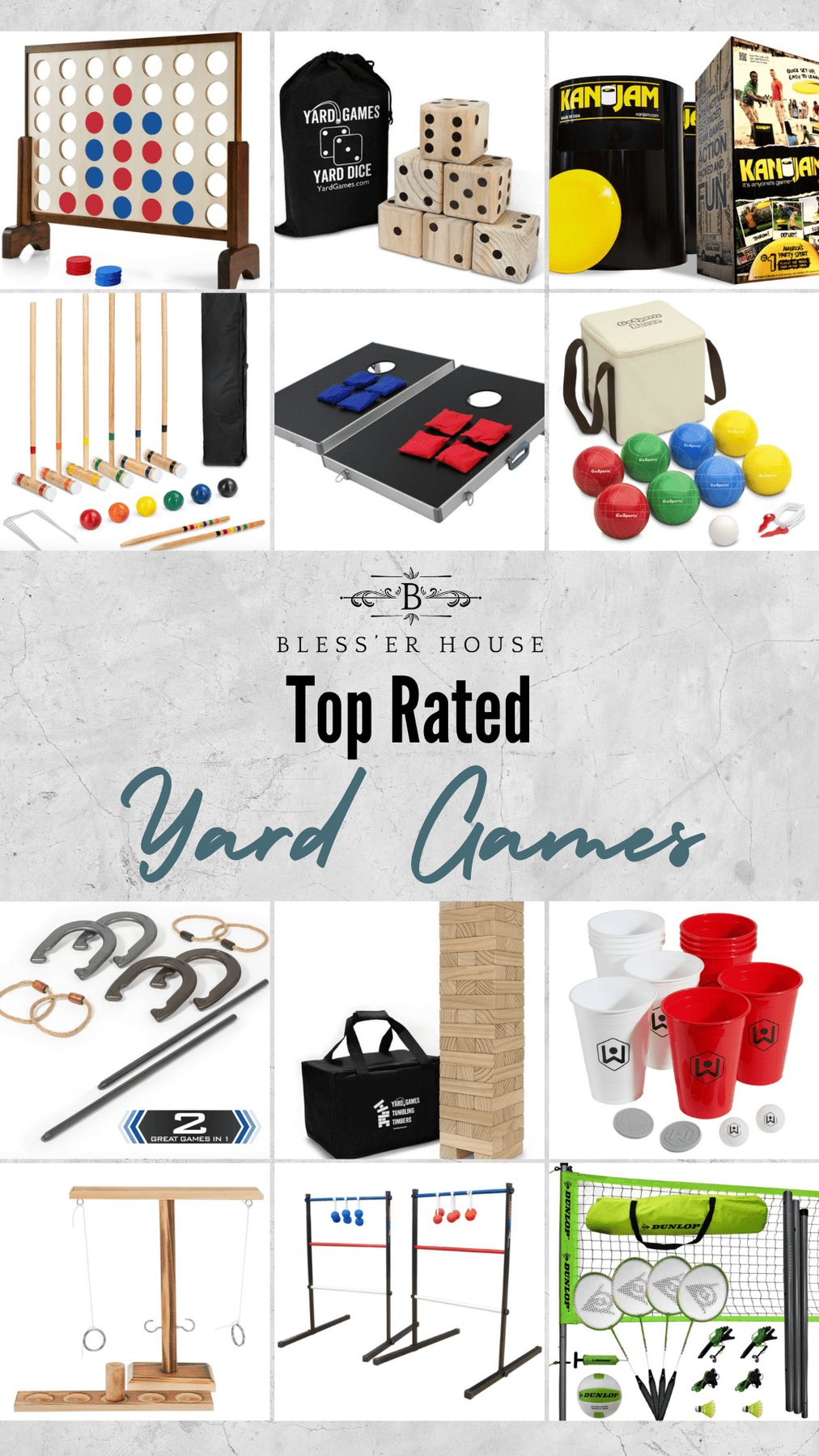top rated yard games from Walmart collage
