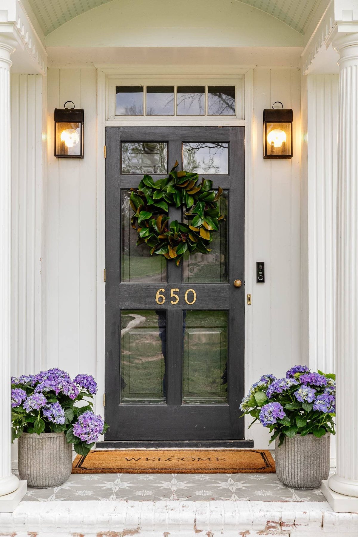 vintage storm door on front porch