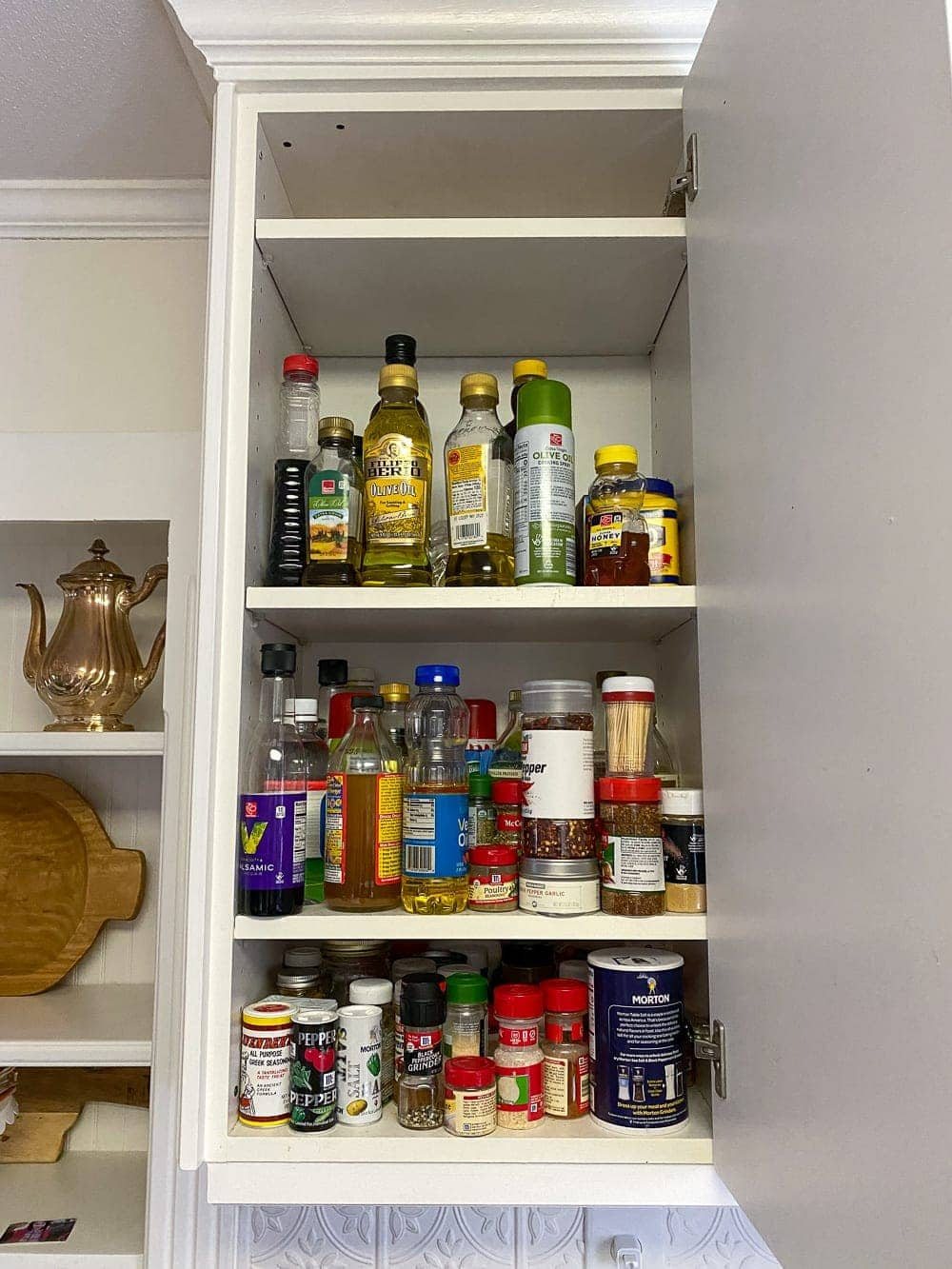 Kitchen Organization Makeover | Spice Cabinet Before