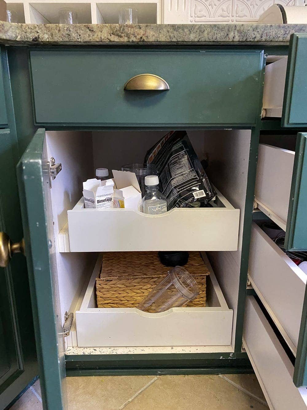 Kitchen Organization Makeover | Small Appliance Cabinet Before