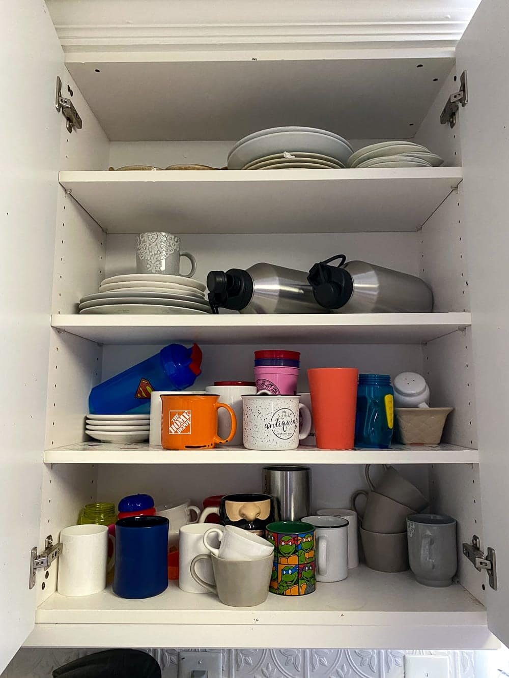 Kitchen Organization Makeover | Dishware Cabinet Before