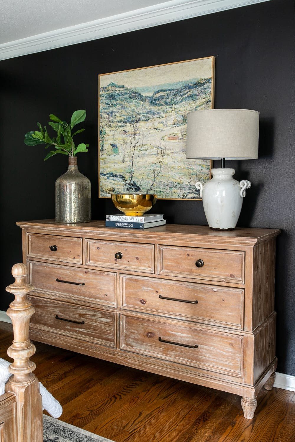 DIY large scale art for under $50 and master bedroom dresser