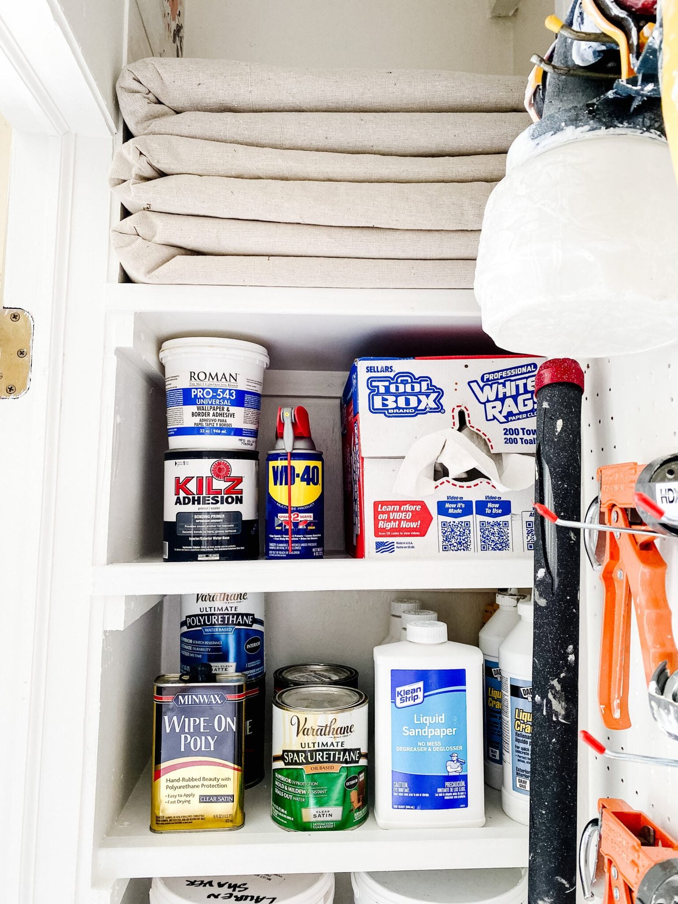 DIY shelves for paint storage