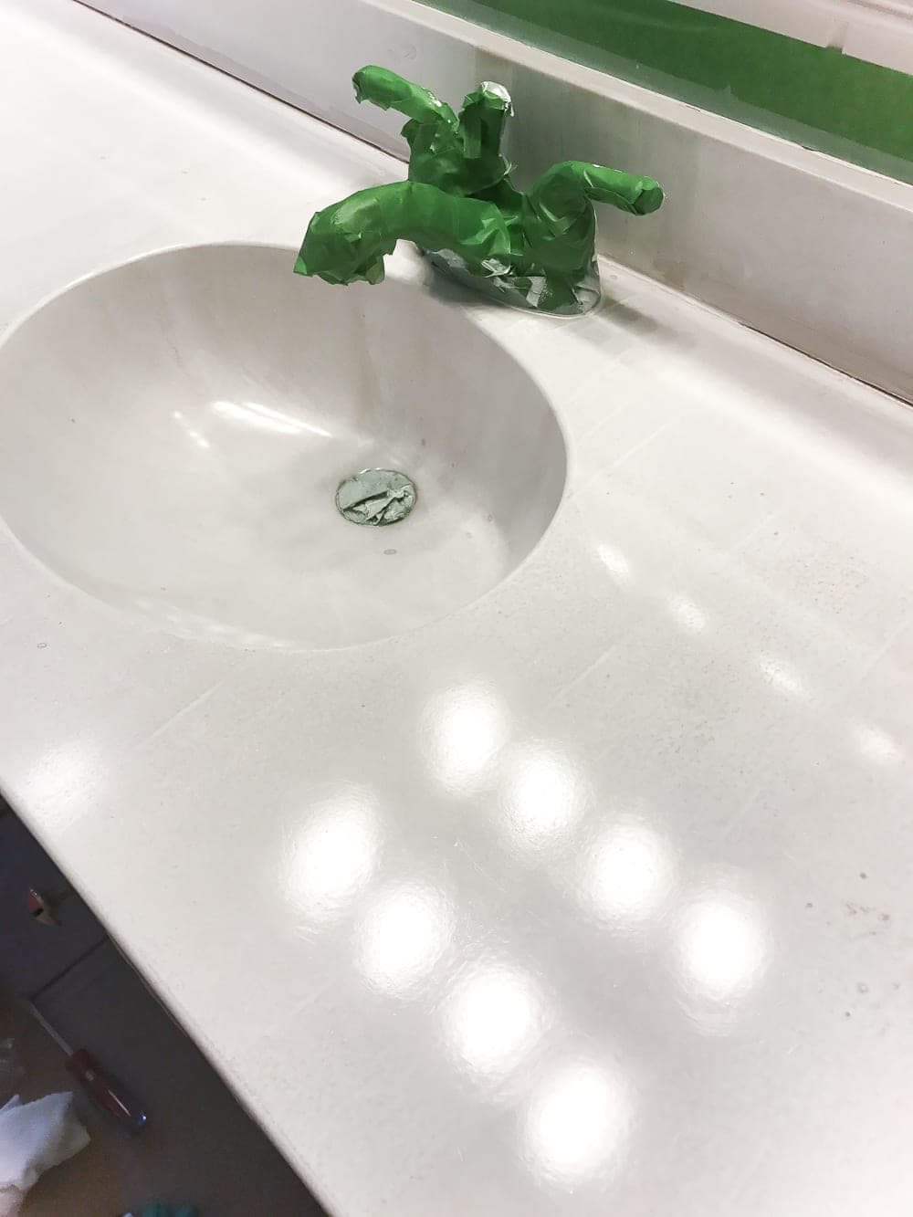 first coat of sink paint