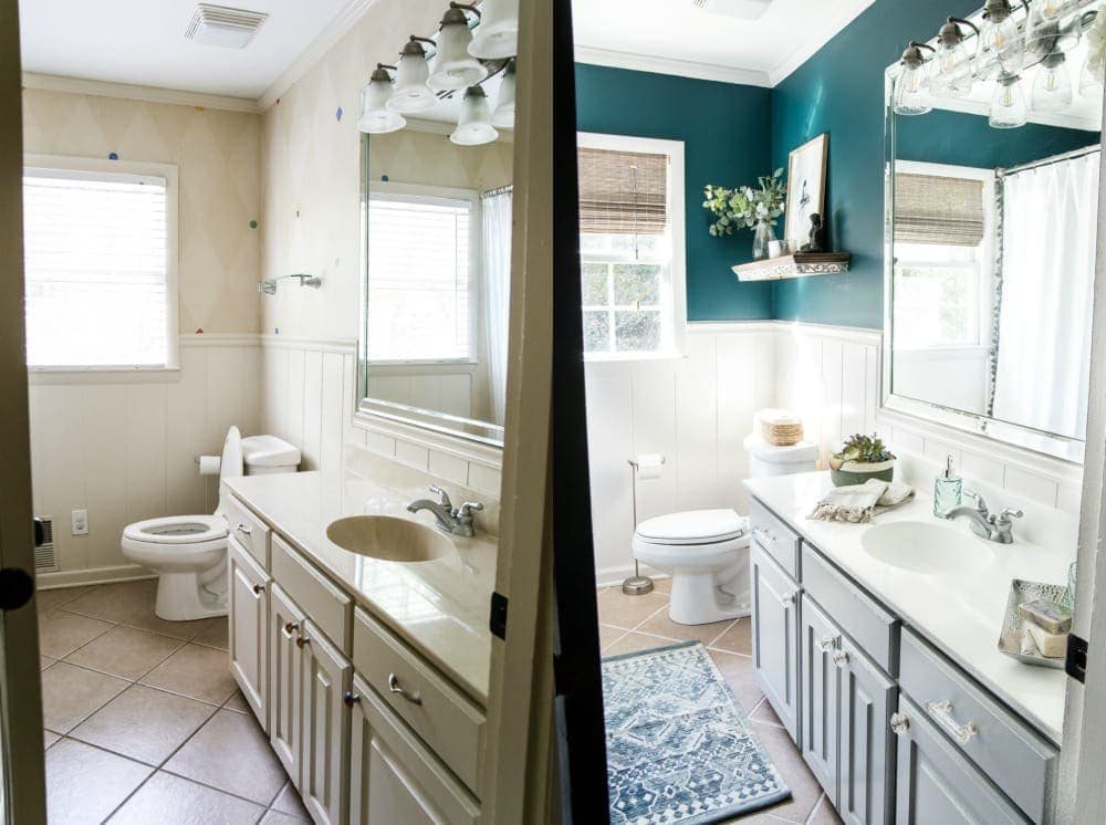 How to paint a sink, countertop, tub, and shower for $100 and how to make it last using Rustoleum Tub & Tile Refinishing Kit #bathroom #bathroommakeover #diyproject #homeimprovement #paintedsink #paintedcountertop #paintedtub #paintedshower