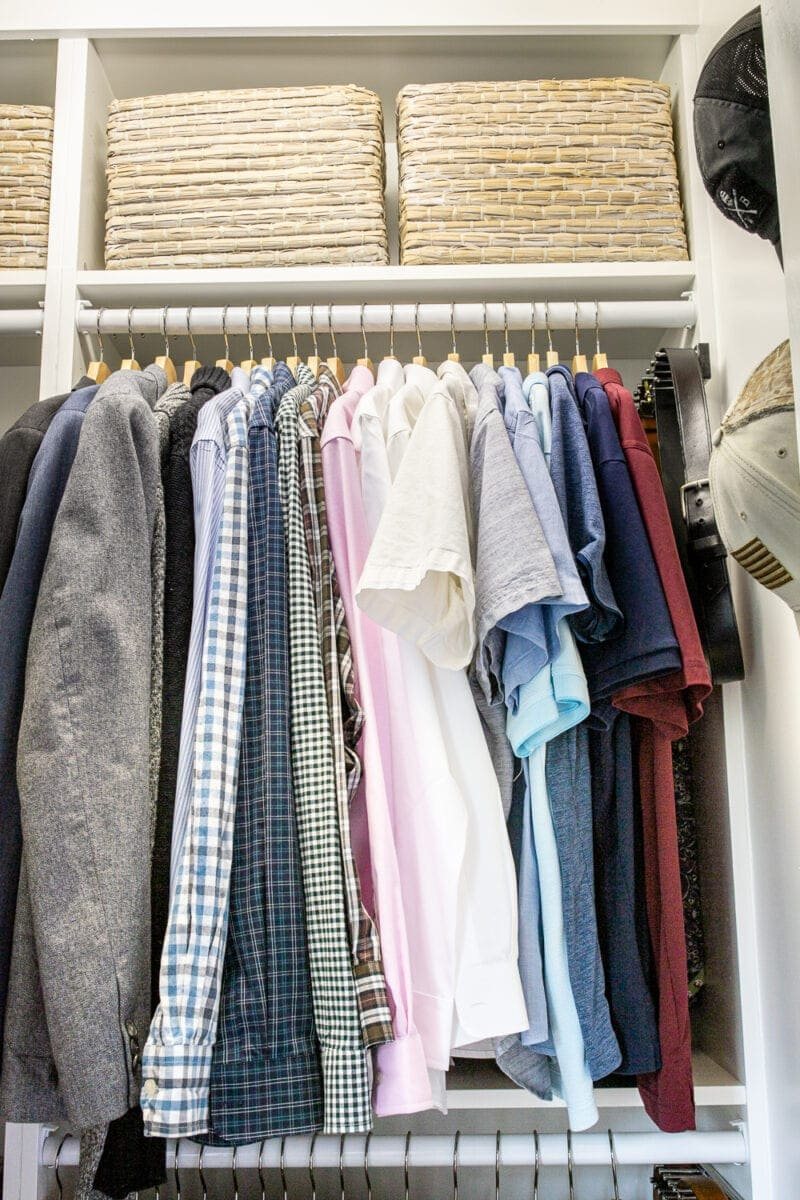 Small Master IKEA Closet Using Billy Bookcases
