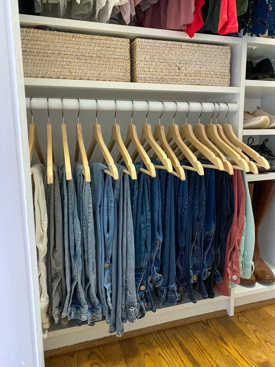 Small Master IKEA Closet Using Billy Bookcases
