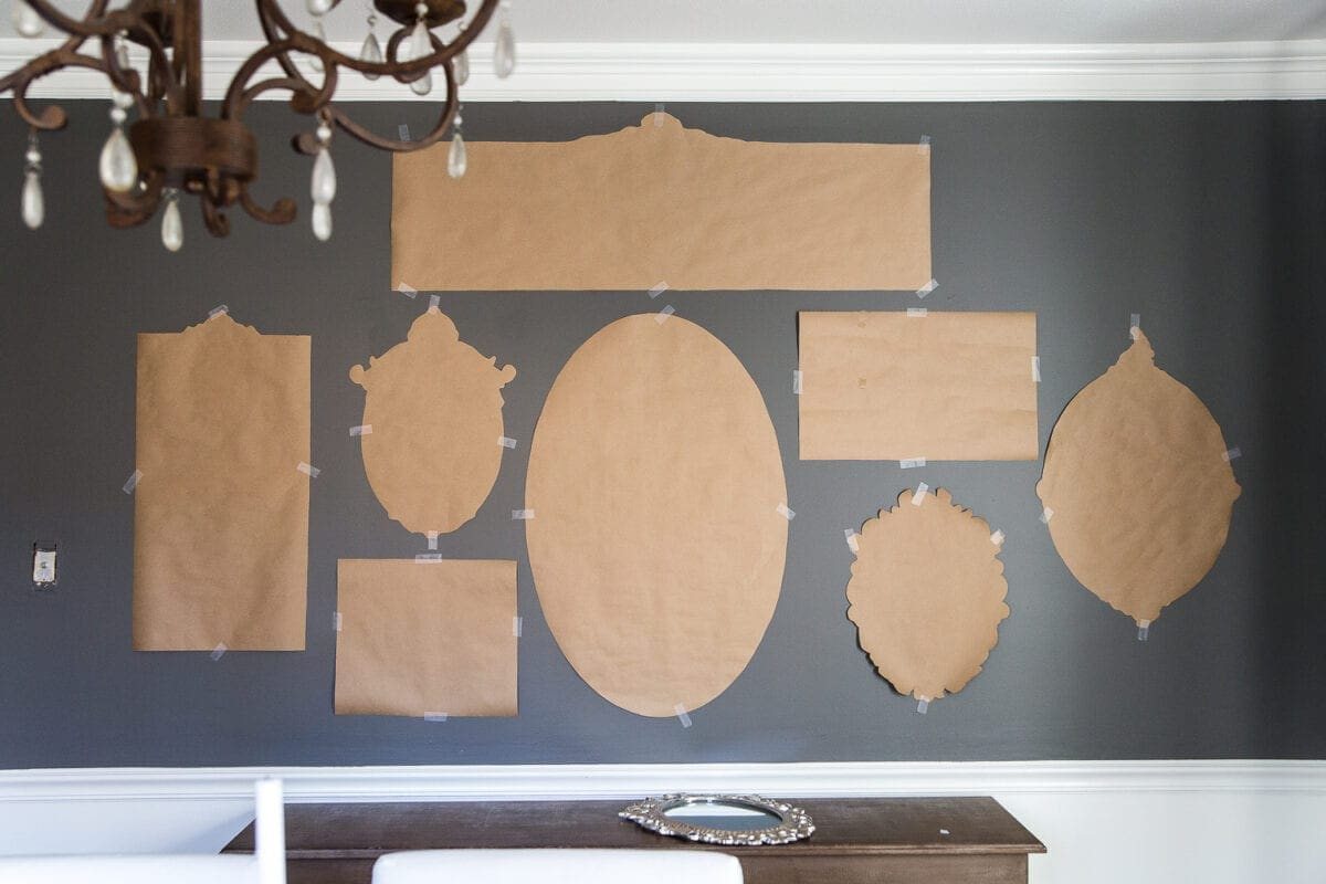 A couple of tricks for hanging the perfect mirror gallery wall plus ideas for a traditional meets modern eclectic dining room. #diningroom #gallerywall #walldecor #mirrors