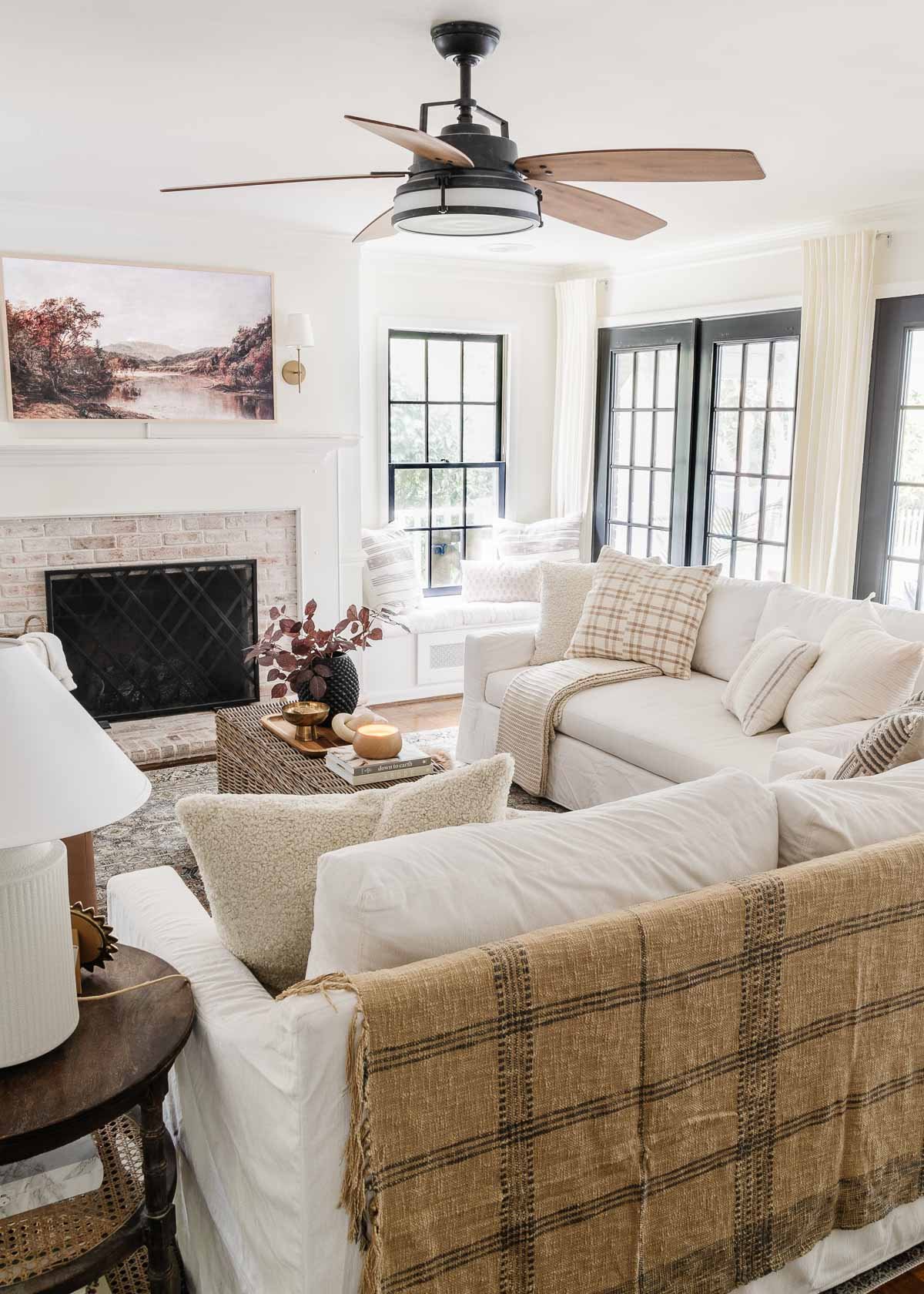 pottery barn york sofa in living room