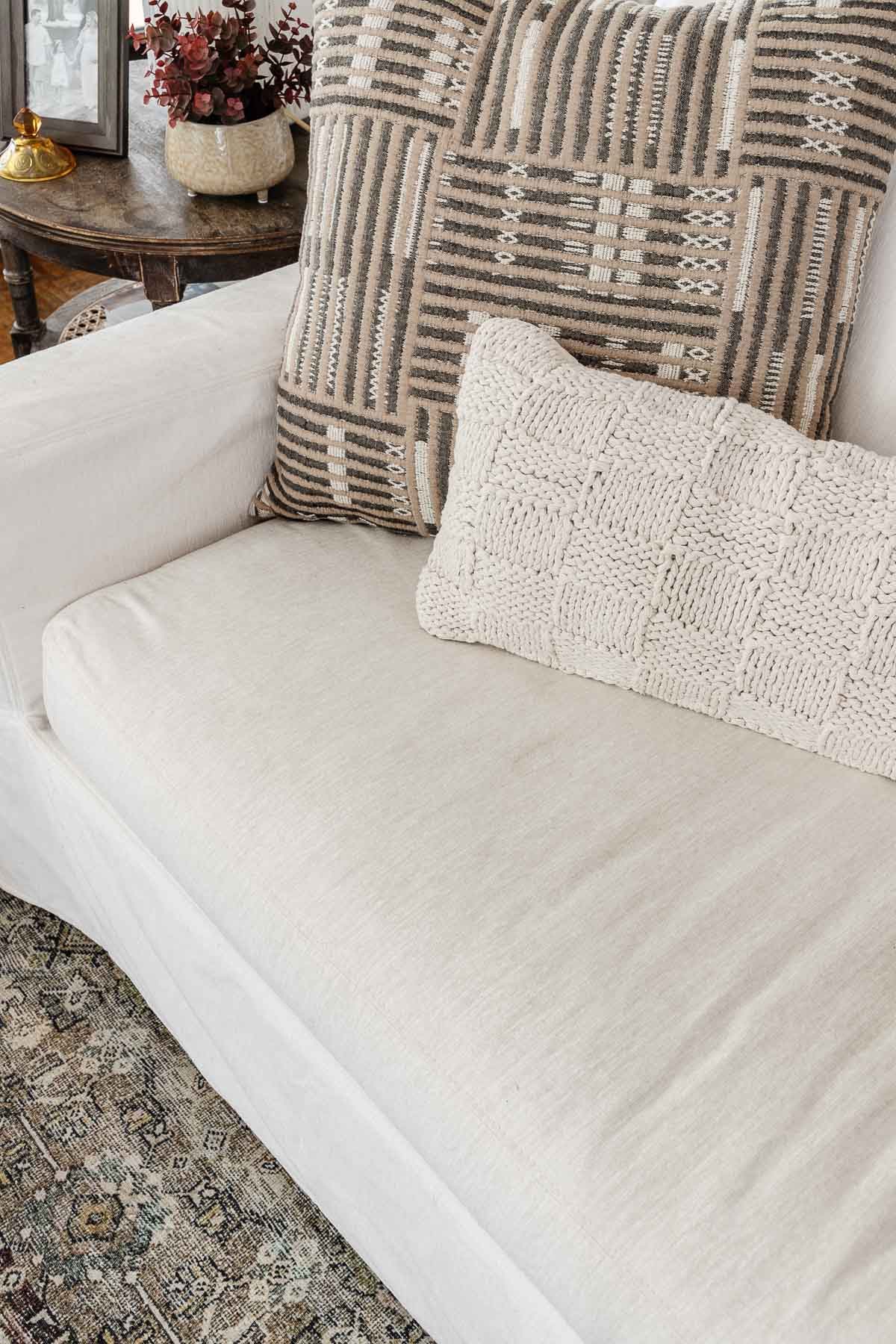 sunbrella fabric wear on a pottery barn sofa