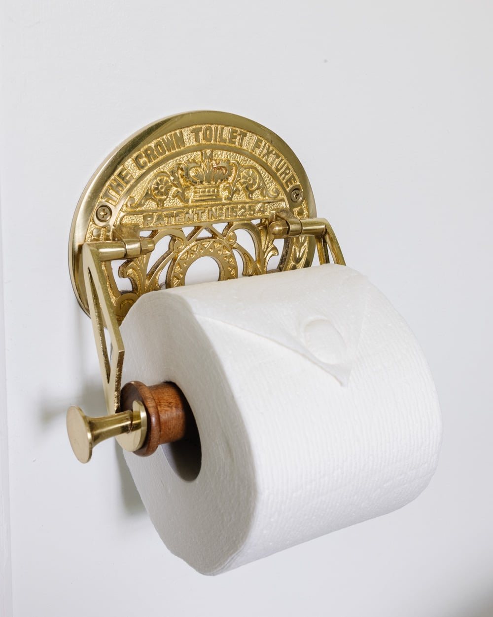 antique brass toilet paper holder