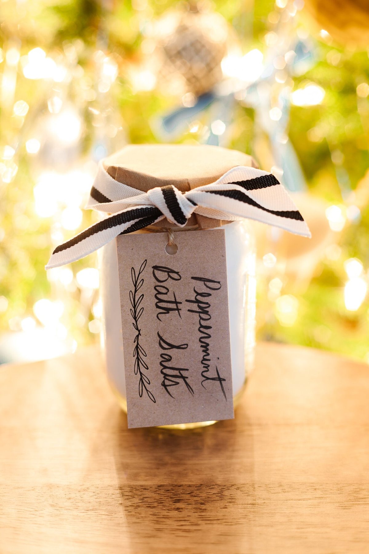 peppermint bath salts jar gift