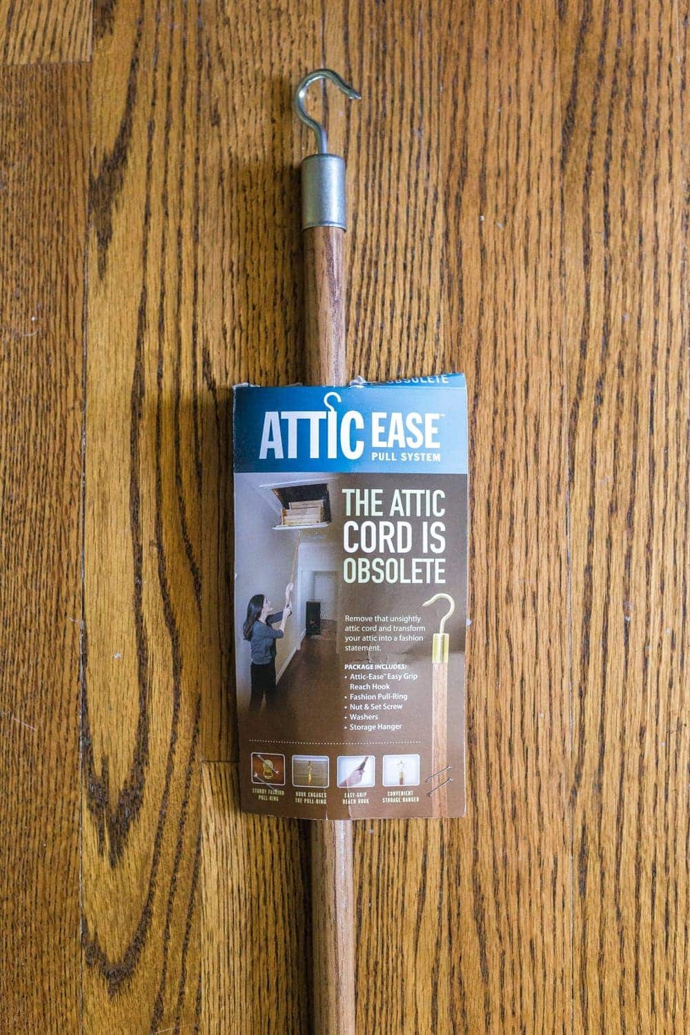 How to Replace an Attic Door String with a Hook | unigumushane.com - A quick tip for improving the look of a hanging cord on an attic door.