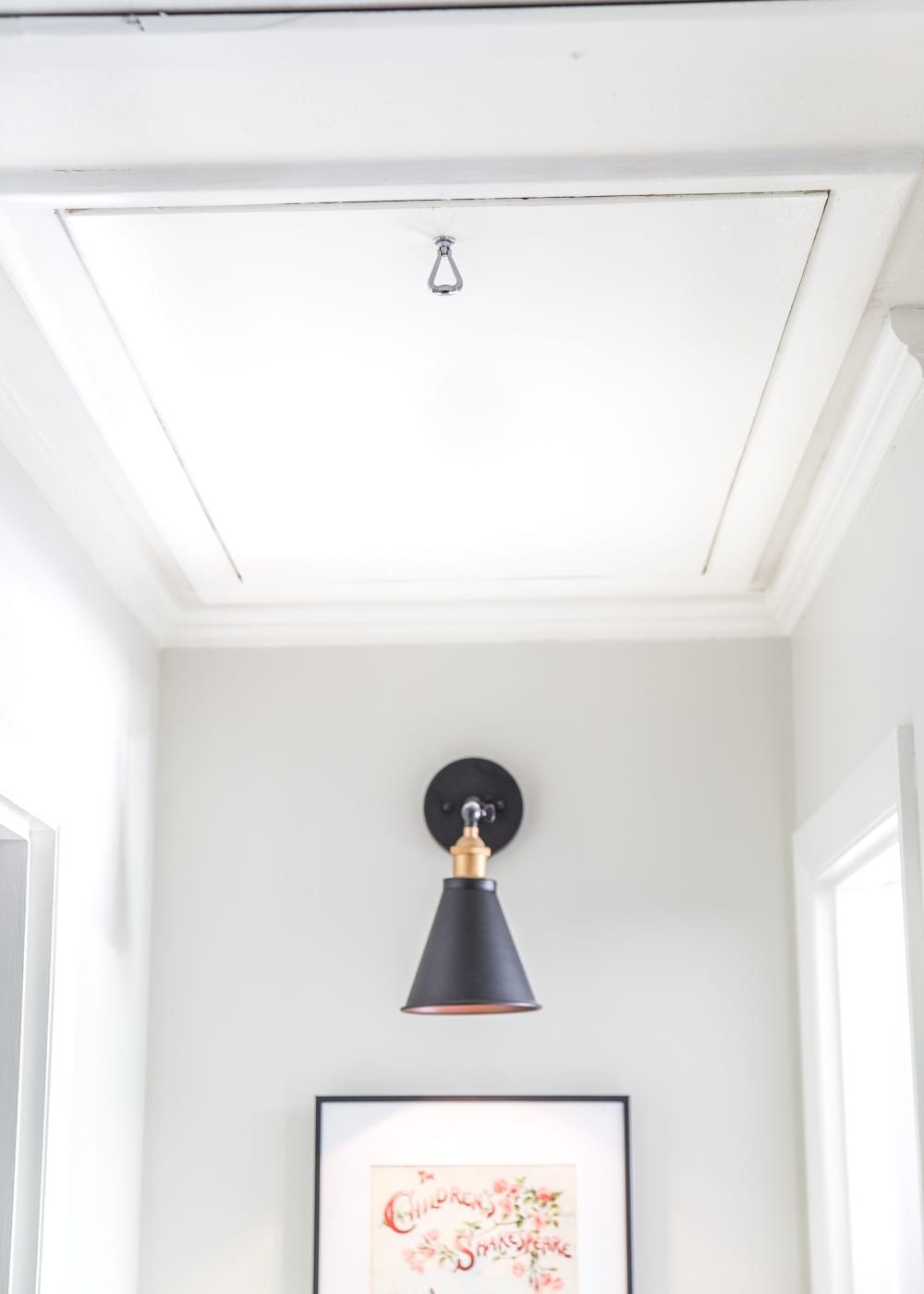 How to Replace an Attic Door String with a Hook | unigumushane.com - A quick tip for improving the look of a hanging cord on an attic door.