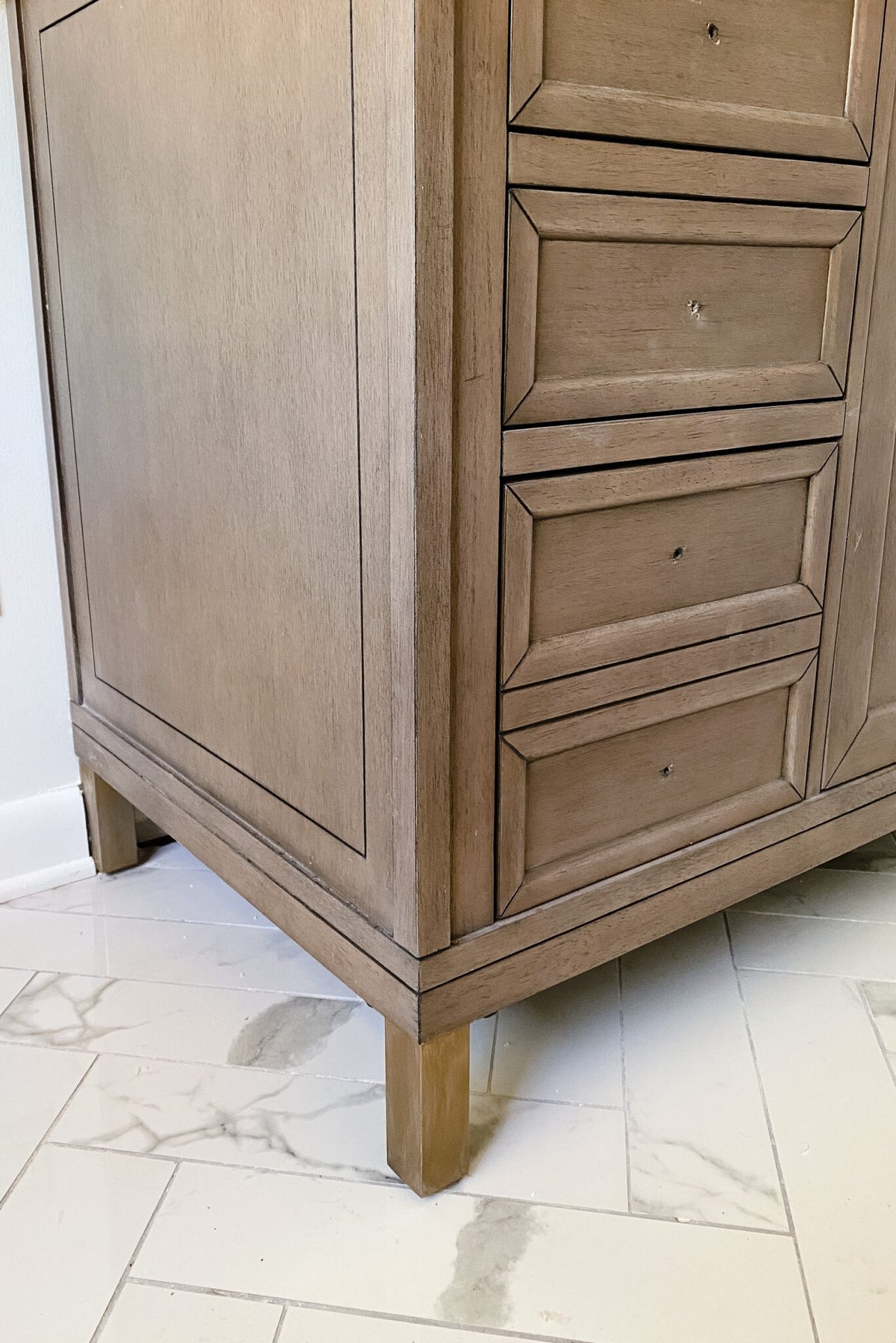 gold painted vanity leg