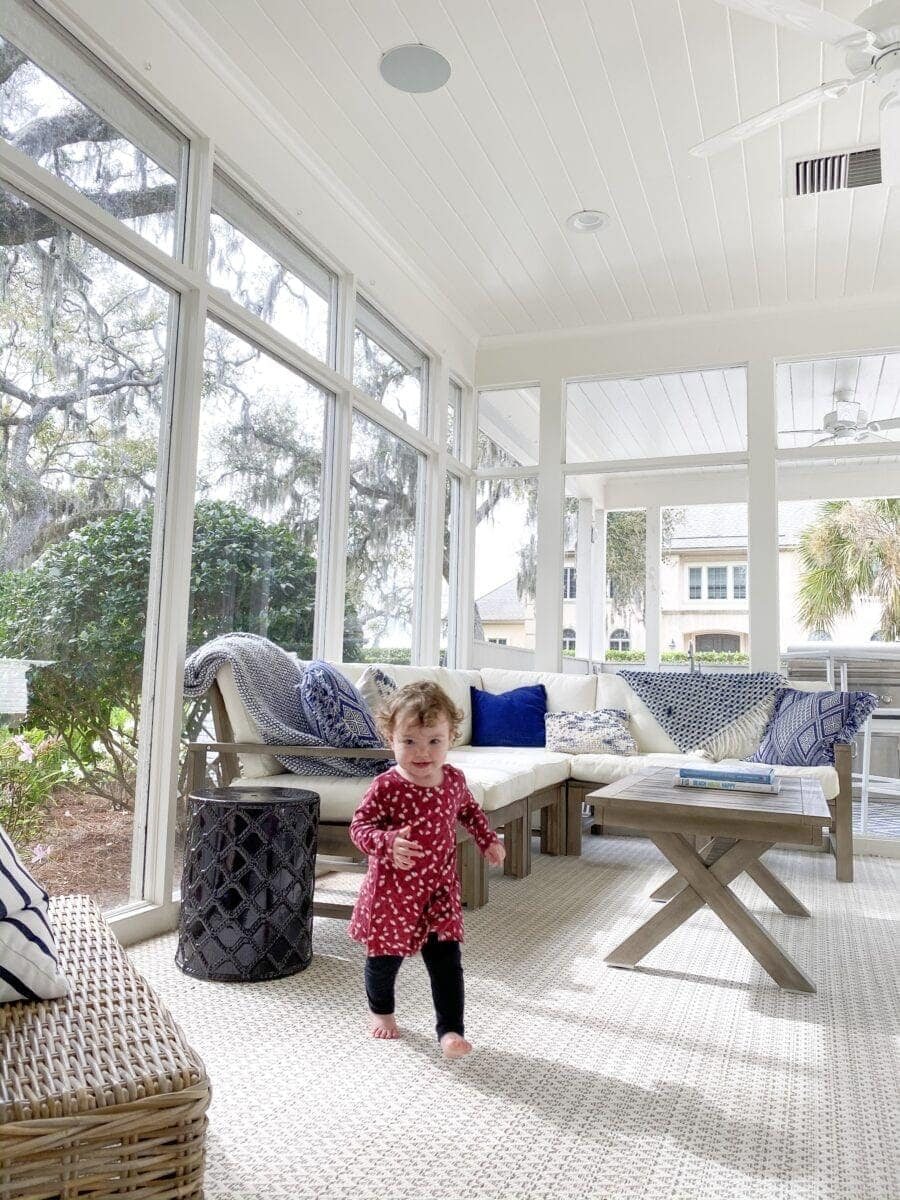 Sea Island Coastal House Tour | coastal sun room