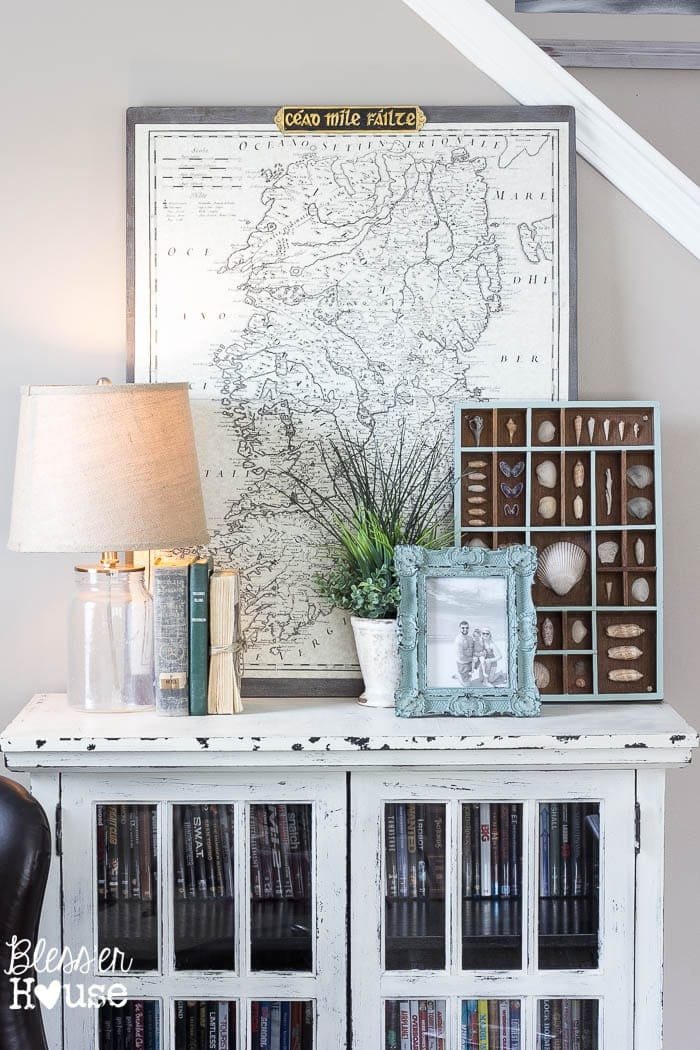Seashell Printer Tray Shadow Box + Coastal Vignette