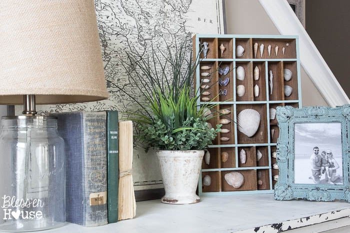 DIY Seashell Printer Tray Shadow Box + Coastal Vignette | Unigumushane